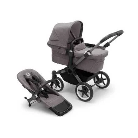 Paketti - Bugaboo Donkey5 Twin Kaksostenrattaat, Grey Melange 1 Paketti - Bugaboo Donkey5 Twin Kaksostenrattaat, Grey Melange