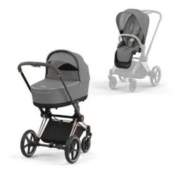 Paketti, Cybex Priam 4 Yhdistelmävaunu, Rosegold - Soho Grey